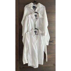 3 Stafford  White Button Up Long Sleeve Shirt Men’s Size 15